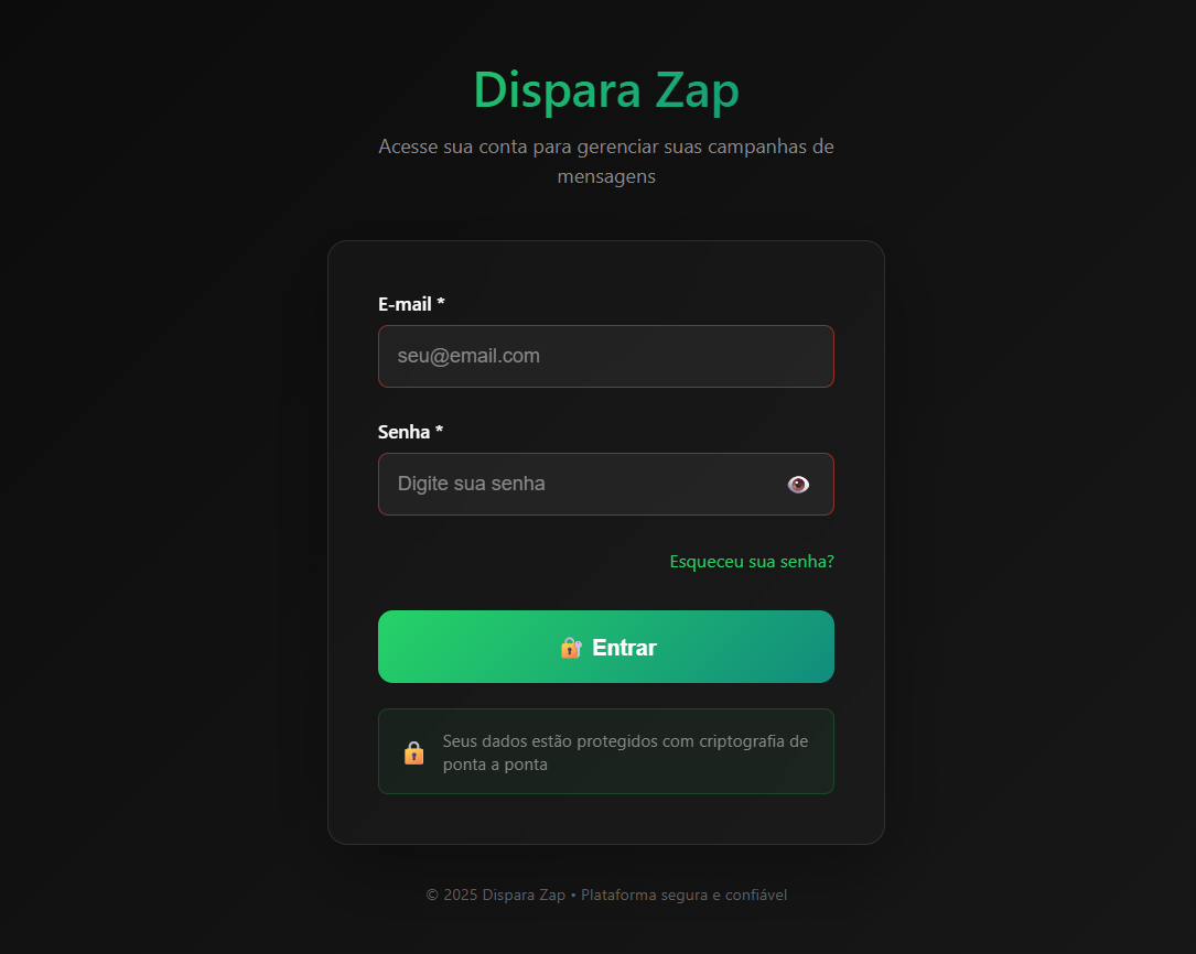 Painel do Dispara Zap